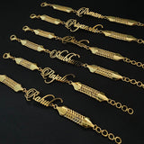 Customized Name Bracelet 22K Gold Plated