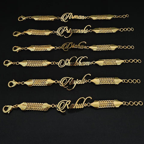 Customized Name Bracelet 22K Gold Plated