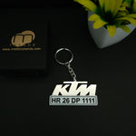 Customisation Bike Number Plate Keychain 92.5 Silver Plated