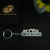 Customisation Bike Number Plate Keychain 92.5 Silver Plated
