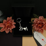Customized Couple Letters Premium Keychain 92.5 Silver