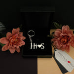 Customized Couple Letters Premium Keychain 92.5 Silver
