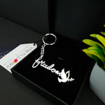 FREEDOM Beautiful Design Keychain 92.5 Silver Plated