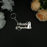 Wedding Date Couple Names Premium Keychain 92.5 Silver plated