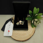 Personalized Flower Name Pendant 22K Gold Plated