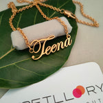Customized Name Pendant 22K Gold Plated