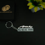 Customisation Bike Number Plate Keychain 92.5 Silver Plated