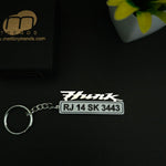 Customisation Bike Number Plate Keychain 92.5 Silver Plated