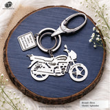All Bikes Customize Keychain with Premium Dual Ring Hook 92.5 Silver Plated