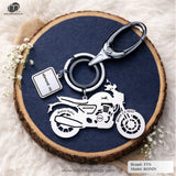 All Bikes Customize Keychain with Premium Dual Ring Hook 92.5 Silver Plated