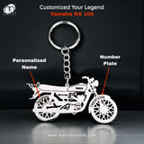 Yamaha RX 100 Bike Custom Keychain 92.5 Silver Plated