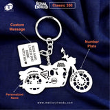 Royal Enfield Bikes Custom Keychain 92.5 Silver Plated