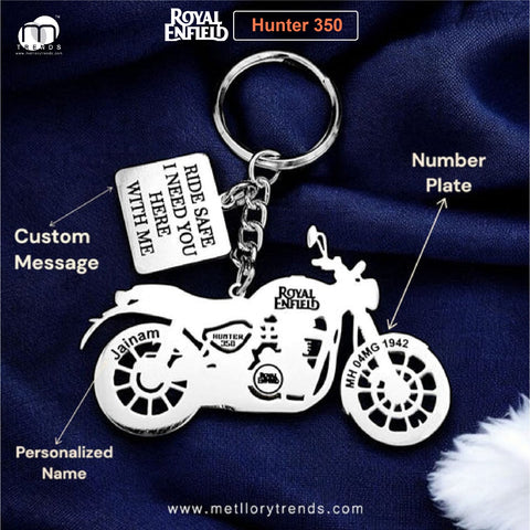 Royal Enfield Bikes Custom Keychain 92.5 Silver Plated
