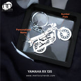 Yamaha RX 100 Bike Custom Keychain 92.5 Silver Plated