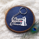 Wedding Date Couple Names Premium Keychain 92.5 Silver plated